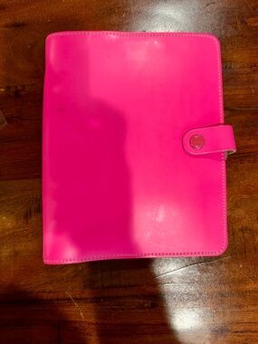 Filofax A5 original organizer Planner Fluro Pink Leather